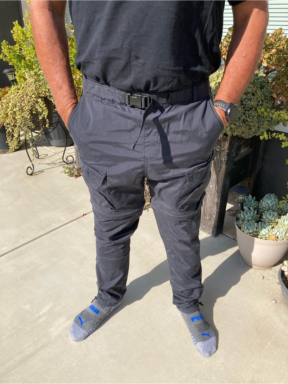 PacSun Men's Black Cargo Pants with Utility Pockets